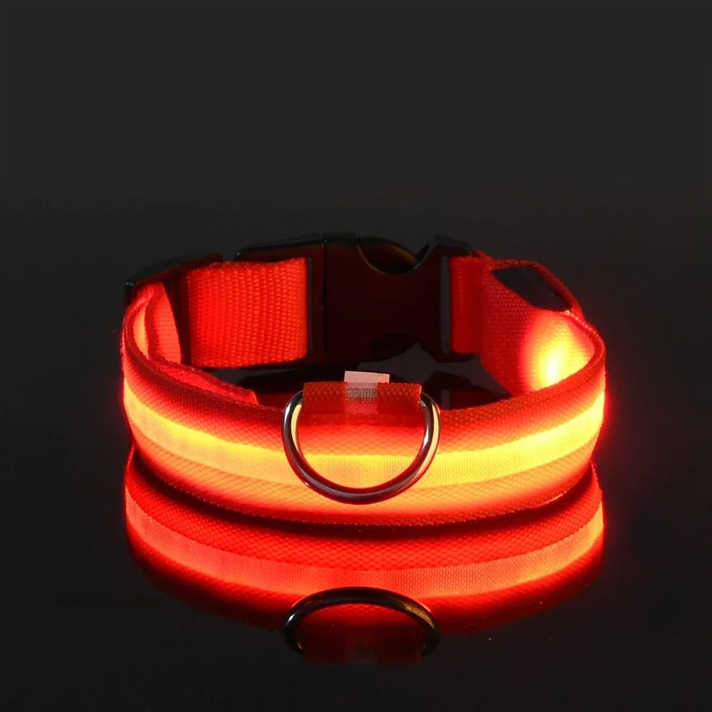 Dog Collar Nylon LED Night Safety Flashing Glow In The Dark Pet Dog Leash pet Dogs Luminous Fluorescent dog accessories collar - Image 9