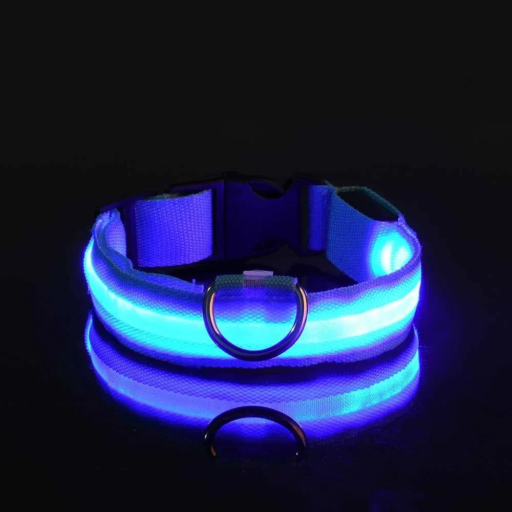 Dog Collar Nylon LED Night Safety Flashing Glow In The Dark Pet Dog Leash pet Dogs Luminous Fluorescent dog accessories collar - Image 7