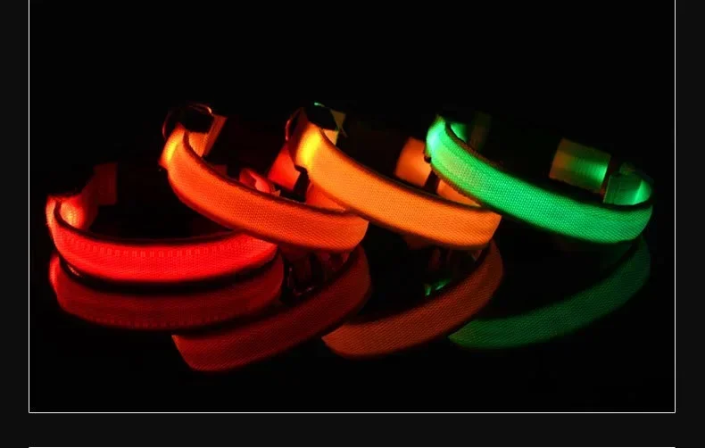 Dog Collar Nylon LED Night Safety Flashing Glow In The Dark Pet Dog Leash pet Dogs Luminous Fluorescent dog accessories collar - Image 25