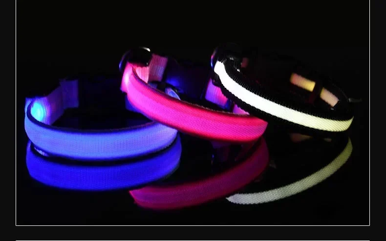 Dog Collar Nylon LED Night Safety Flashing Glow In The Dark Pet Dog Leash pet Dogs Luminous Fluorescent dog accessories collar - Image 24
