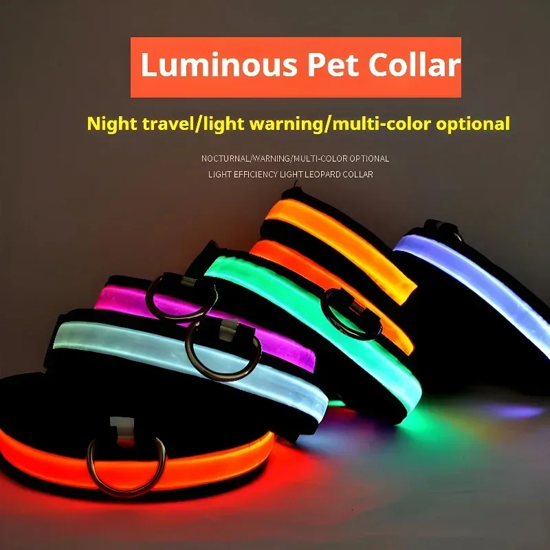 Dog Collar Nylon LED Night Safety Flashing Glow In The Dark Pet Dog Leash pet Dogs Luminous Fluorescent dog accessories collar - Image 14