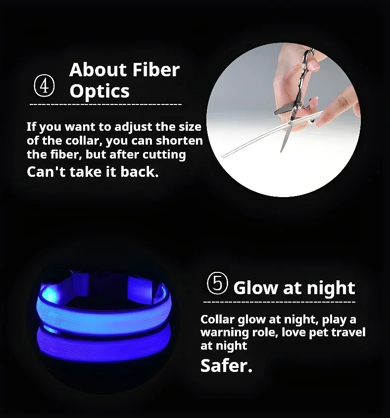 Dog Collar Nylon LED Night Safety Flashing Glow In The Dark Pet Dog Leash pet Dogs Luminous Fluorescent dog accessories collar - Image 16
