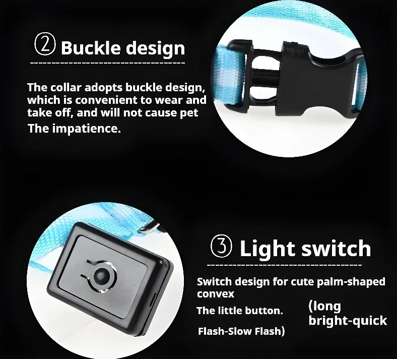 Dog Collar Nylon LED Night Safety Flashing Glow In The Dark Pet Dog Leash pet Dogs Luminous Fluorescent dog accessories collar - Image 17