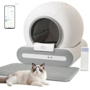 DOEL 65L Self-Cleaning Cat Litter Box App Control, ONLY Supports 2.4G WiFi w/Litter Mat&Trash Bags, Fit for Tofu & Mixed Litter